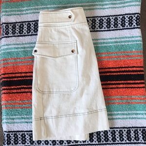 White Structured Skirt